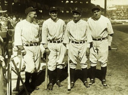 LOU GEHRIG, EARL COMBS, TONY LAZZERI, and BABE RUTH