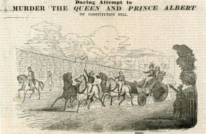 The attempted assassination of the Queen by Edward Oxford, 10 June 1840
